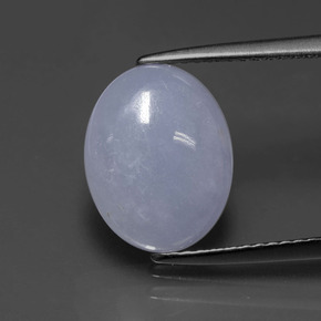 3.97 ct Blue Jadeite Gemstone, Jadeite Gem in Oval Cabochon Shape for Sale.