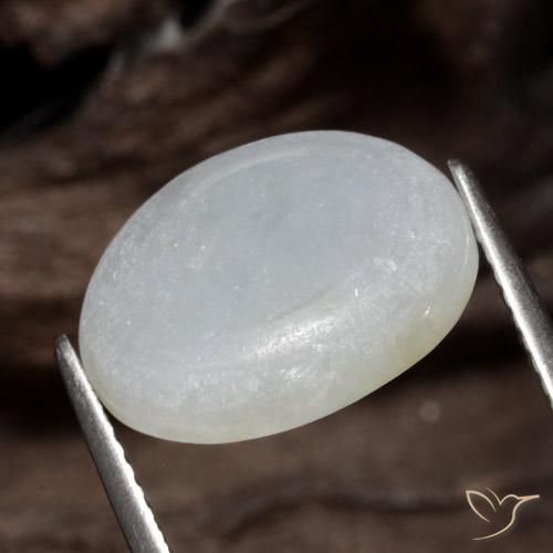 Piedra preciosa de jadeíta blanca de 6,13 quilates Corte ovalado 13