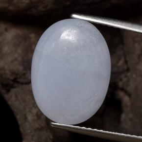 Light Grey Jadeite Gem - 5.1ct Oval Cabochon (ID: 387150)