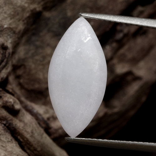 Серовато-белый Жадеит Камень - 4.5ct Огранка Маркиза Кабошон (ID: 387215)