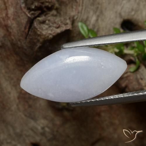 5.79 ct Gray Jadeite Stone, Natural Jadeite in Marquise Cabochon Shape for Sale