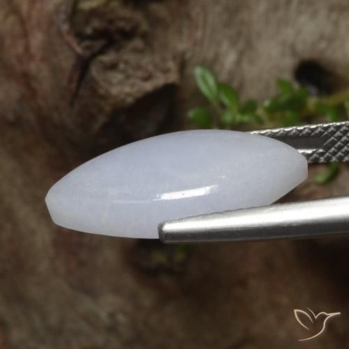 Jadeite Gemstone in 17.9 x 9 mm Size for Sale, Jadeite Stone in Light Grey Color