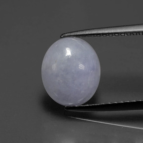 2.72 ct Blue Jadeite Gemstone, Jadeite Gem in Oval Cabochon Shape for Sale.
