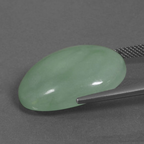 Jadeite Gemstone in 23.4 x 18.4 mm Size for Sale, Jadeite Stone in Green Color