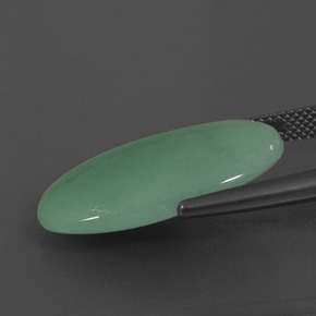 Jadeite Gemstone in 24.4 x 15.3 mm Size for Sale, Jadeite Stone in Green Color