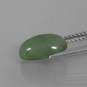 Jadeite Gemstone in 10.2 x 6.9 mm Size for Sale, Jadeite Stone in Green Color