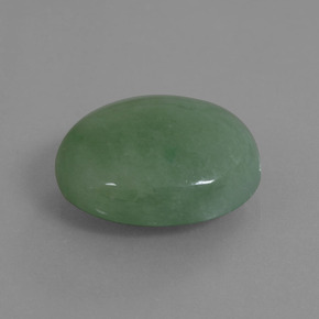 21.62 ct Green Jadeite Stone, Natural Jadeite in Oval Cabochon Shape for Sale