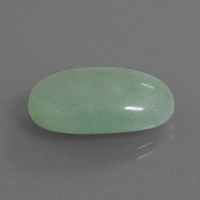 18.38 ct Green Jadeite Stone, Natural Jadeite in Oval Cabochon Shape for Sale