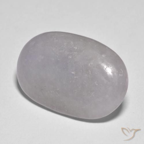 21.6 x 14.5mm Oval Cabochon Gray Jadeite from Myanmar, Weight of 17.68ct, Natural untreated gemstone in Translucent Clarity, 1pc Jadeite - the Color is Light Violet, Mohs Hardness of 6 - 6.5, Photo A