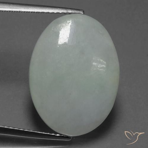 13.79 ct Gray Jadeite, 21.1 x 15.6 mm Oval Cut From Myanmar, Photo A