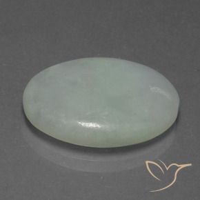 13.79 ct Gray Jadeite Stone, Natural Jadeite in Oval Cabochon Shape for Sale