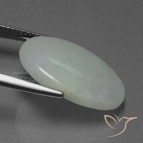 Jadeite Gemstone in 21.1 x 15.6 mm Size for Sale, Jadeite Stone in Medium Grey Color