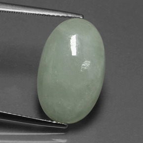Light Green Jadeite Gem - 12ct Oval Cabochon (ID: 419912)