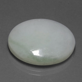 35.04 ct Green Jadeite Stone, Natural Jadeite in Oval Cabochon Shape for Sale