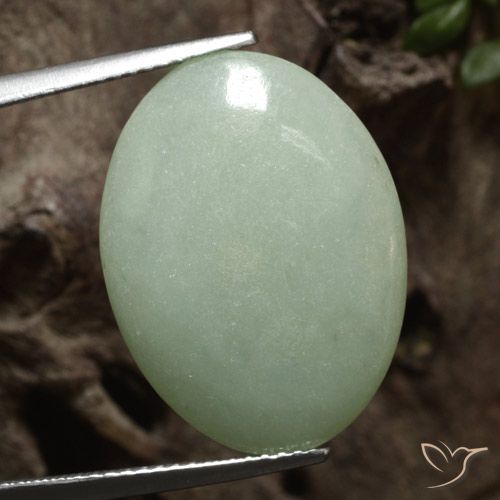 11.48ct Natural Light Hazel Green Jadeite, Oval, Translucent
