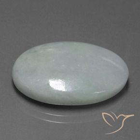 20.12 ct Green Jadeite Stone, Natural Jadeite in Oval Cabochon Shape for Sale