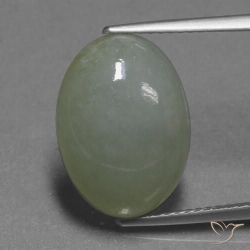 9.51 ct Green Jadeite, 16 x 11.4 mm Oval Cut From Myanmar, Photo A
