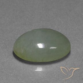 9.51 ct Green Jadeite Stone, Natural Jadeite in Oval Cabochon Shape for Sale