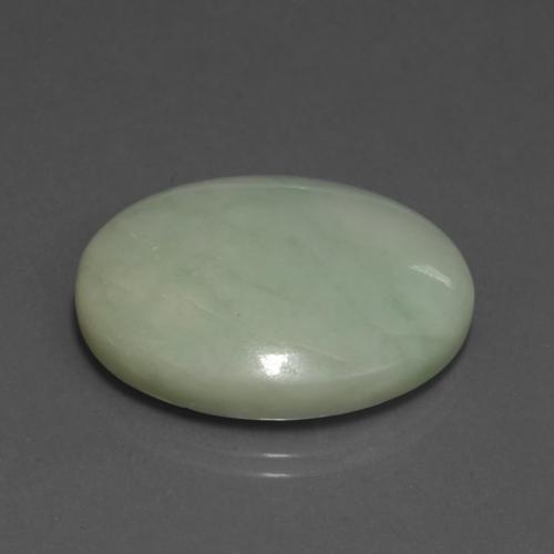 42.37 ct Green Jadeite Stone, Natural Jadeite in Oval Cabochon Shape for Sale