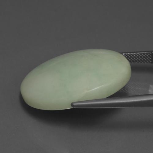 Jadeite Gemstone in 28.6 x 22.5 mm Size for Sale, Jadeite Stone in Grey Green Color