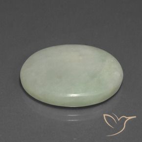 37.85 ct Green Jadeite Stone, Natural Jadeite in Oval Cabochon Shape for Sale