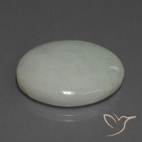 38.56 ct Green Jadeite Stone, Natural Jadeite in Oval Cabochon Shape for Sale