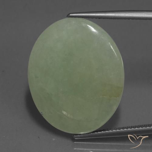 23.21ct Natural Brownish Green Jadeite, Oval, Translucent