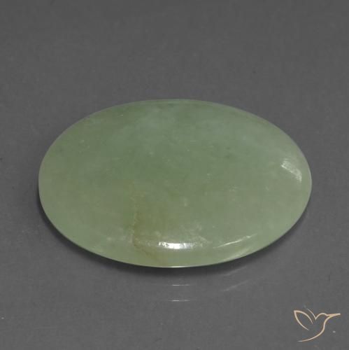 23.21 ct Green Jadeite Stone, Natural Jadeite in Oval Cabochon Shape for Sale