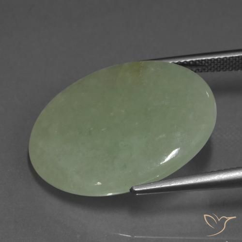 Jadeite Gemstone in 25.5 x 21 mm Size for Sale, Jadeite Stone in Brownish Green Color