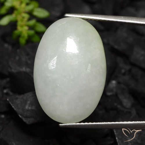 21.95 ct White Jadeite, 22.5 x 15.3 mm Oval Cut From Myanmar, Photo A