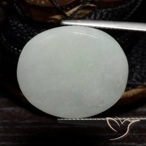 27.95 ct Green Jadeite Stone, Natural Jadeite in Oval Cabochon Shape for Sale