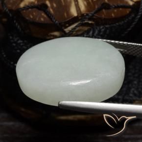 Jadeite Gemstone in 21.7 x 18.3 mm Size for Sale, Jadeite Stone in Medium Green Color