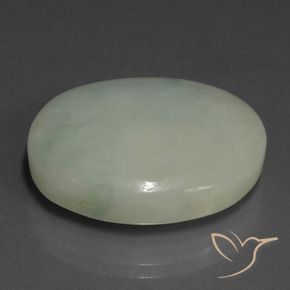 39.75 ct Green Jadeite Stone, Natural Jadeite in Oval Cabochon Shape for Sale