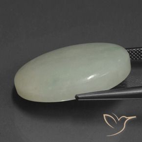 Jadeite Gemstone in 27 x 20 mm (calibrated) Size for Sale, Jadeite Stone in Medium Green Color