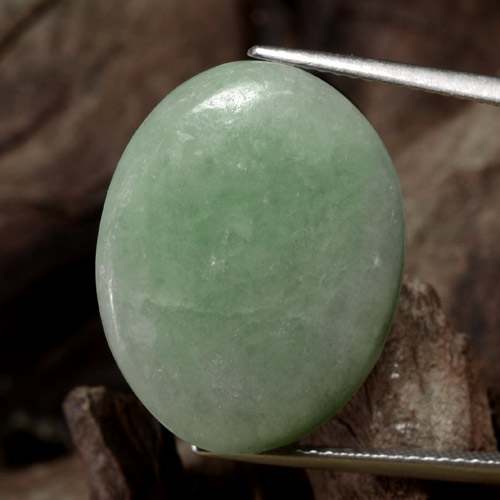 Medium Green Жадеит Камень - 20ct Овал Кабошон (ID: 420168)