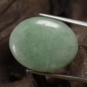 20.00 ct Green Jadeite Stone, Natural Jadeite in Oval Cabochon Shape for Sale