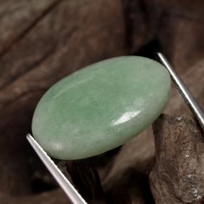Jadeite Gemstone in 21.4 x 17 mm Size for Sale, Jadeite Stone in Medium Green Color