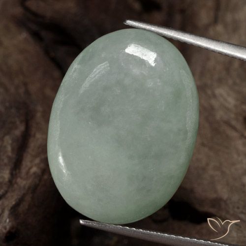 25.64ct Natural Grayish Green Jadeite, Oval, Translucent