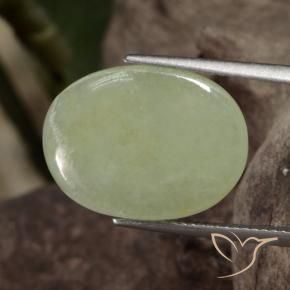 11.65 ct Green Jadeite Stone, Natural Jadeite in Oval Cabochon Shape for Sale