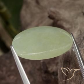Jadeite Gemstone in 18.7 x 13.9 mm Size for Sale, Jadeite Stone in Medium Green Color