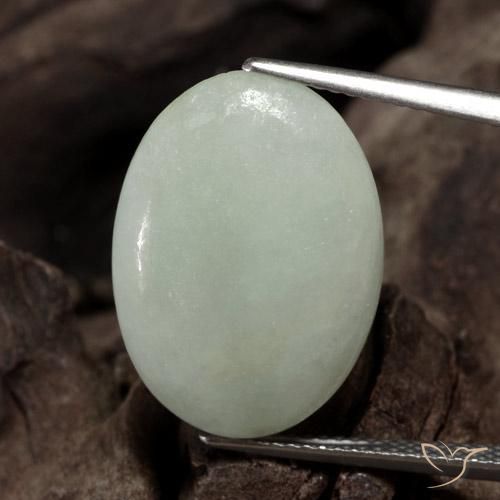11,6ct Ovale cabochon verde Giadeite dal Myanmar, Dimension 20,5 x 14,3mm, Natural non trattati Gemstone, Translucent Clarity, 1 piece Giadeite in Grigio verde Color, Mohs Hardness of 6 - 6,5, Photo A