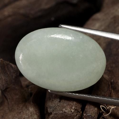 11.60 ct Green Jadeite Stone, Natural Jadeite in Oval Cabochon Shape for Sale