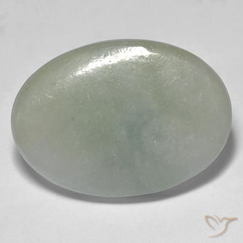 Jadeite Gemstone in 19.7 x 14.1 mm Size for Sale, Jadeite Stone in Medium Green Color
