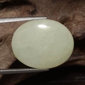 10.60 ct Yellow Jadeite Stone, Natural Jadeite in Oval Cabochon Shape for Sale