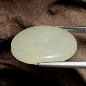 Jadeite Gemstone in 19 x 15.3 mm Size for Sale, Jadeite Stone in Grayish Yellow-Green Color