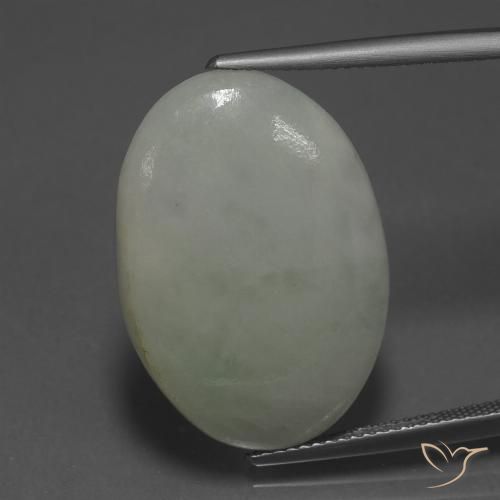 20.76 ct Gray Jadeite, 24.8 x 17.4 mm Oval Cut From Myanmar, Photo A