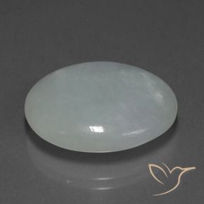 24.18 ct Gray Jadeite Stone, Natural Jadeite in Oval Cabochon Shape for Sale