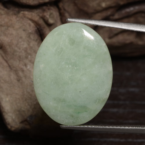 22,7 x 17,5mm Giadeite verde Ovale cabochon dal Myanmar, peso di 17,27 ct, pietra preziosa naturale non trattati in purezza Translucent, Giadeite 1pz - il colore è Grigio verde, durezza Mohs di 6 - 6,5, Photo A