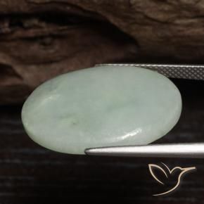 Jadeite Gemstone in 25 x 18 mm (calibrated) Size for Sale, Jadeite Stone in Mossy Green Color