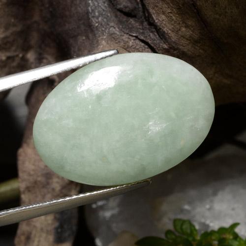 22.62 ct Green Jadeite Stone, Natural Jadeite in Oval Cabochon Shape for Sale